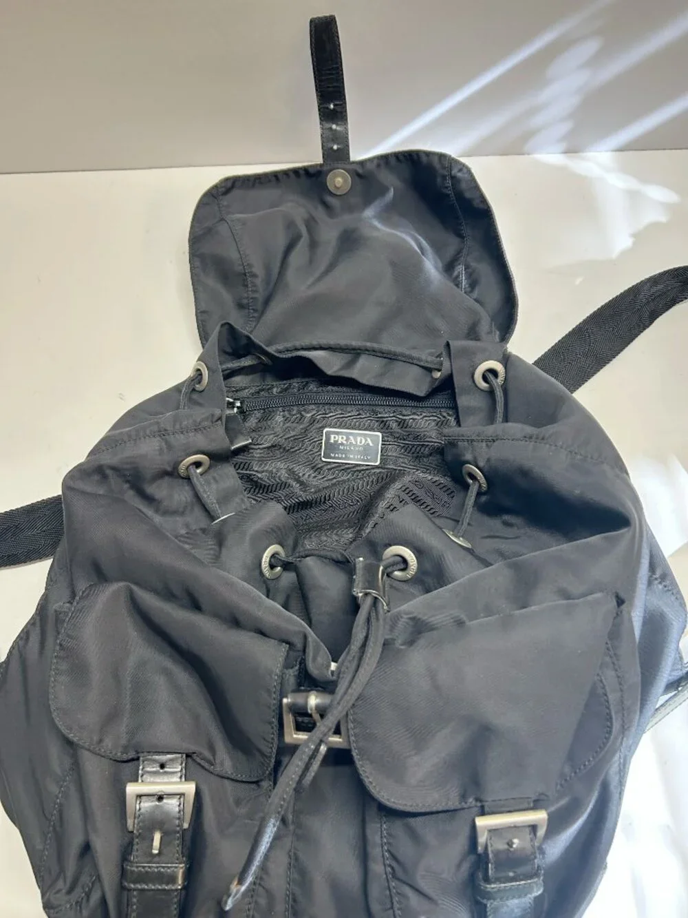 Prada Black Nylon backpack